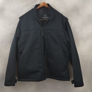 $399 SCOTTeVEST EDC Tec Full Zip Black Convertible Travel Jacket Vest Men’s M